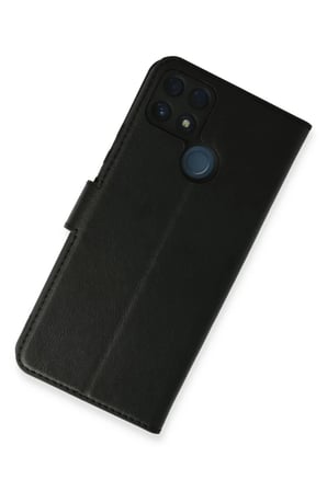 Newface Realme C25 Kılıf Trend S Plus Kapaklı Kılıf - Siyah