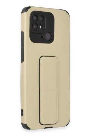 Newface Xiaomi Redmi 10C Kılıf Mega Standlı Silikon - Gold