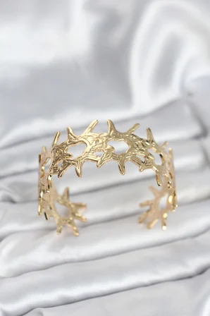 Pirinç Gold Renk Vintage Kadın Bileklik