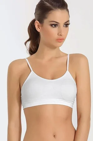 Kadın Ince Askılı Pedli Büstiyer Yarım Atlet Sütyen 3'lü Set
