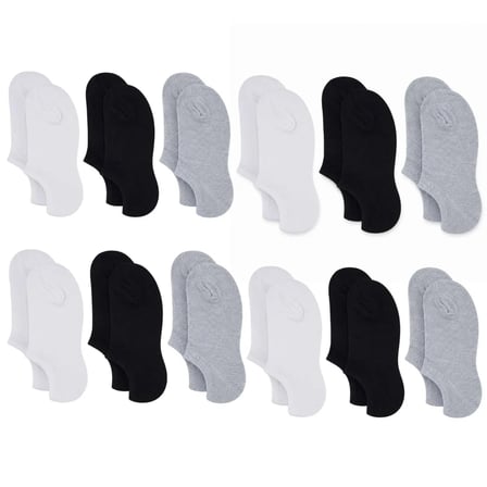 Kadın Bambu 12’li Dikişsiz Babet Çorap Siyah Beyaz Gri Görünmez Sneaker Çorap Nefes Alan Yumuşak