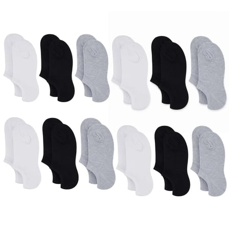 Kadın Bambu 12’li Dikişsiz Babet Çorap Siyah Beyaz Gri Görünmez Sneaker Çorap Nefes Alan Yumuşak