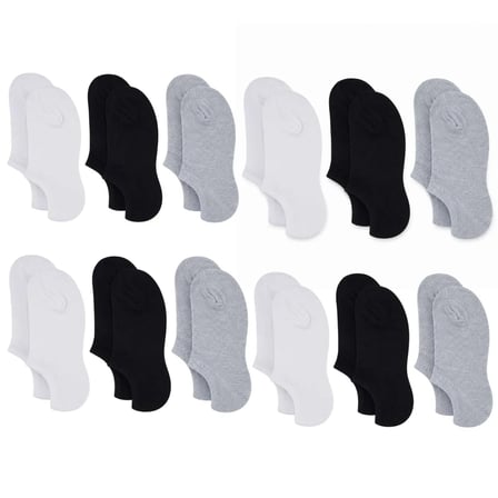 Erkek Bambu 12’li Dikişsiz Babet Çorap Siyah Beyaz Gri Görünmez Sneaker Çorap Nefes Alan Yumuşak