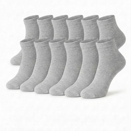 Kadın Bambu Patik Çorap 12’li Paket, Siyah Beyaz Gri, Nefes Alan Nem Emici Yumuşak Günlük Spor Bilek Çorabı