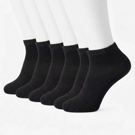 Kadın Bambu Patik Çorap 6’lı Paket, Siyah Beyaz Gri, Nefes Alan Nem Emici Yumuşak Günlük Spor Bilek Çorabı
