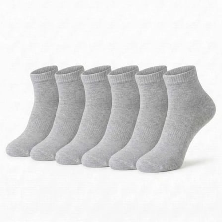 Kadın Bambu Patik Çorap 6’lı Paket, Siyah Beyaz Gri, Nefes Alan Nem Emici Yumuşak Günlük Spor Bilek Çorabı