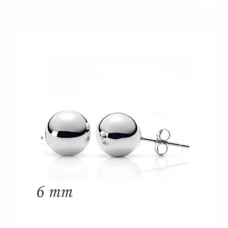 925 Ayar Gümüş Top Küpe - 6 mm