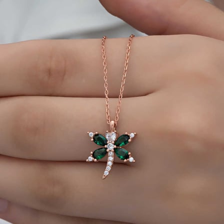 925 Ayar Gümüş Rose Yusufçuk Kadın Kolye