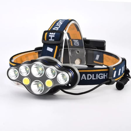 Güçlü USB Şarj Edilebilir Profesyonel 8 Modlu 6000 Lümen 8 LED Su Geçirmez Kafa Lambası