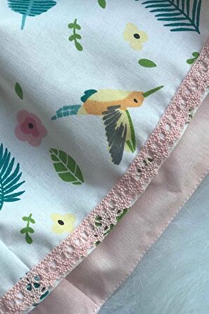 Fırfır Detaylı Flamingo Desenli Kolsuz Kız Çocuk Bebek Elbise