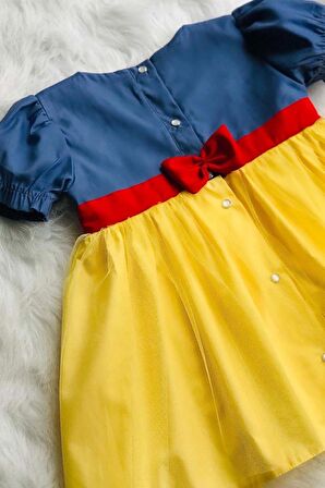 Pamuk Prenses Kız Çocuk Bebek Özel Gün Kostüm Tasarım Elbise Ve Bandana Takımı