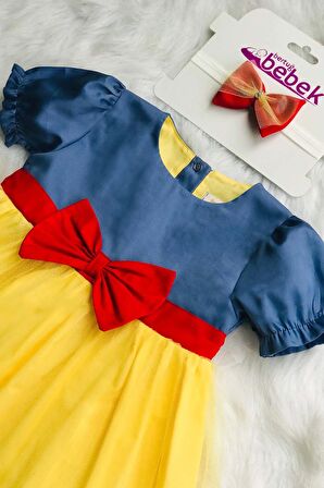 Pamuk Prenses Kız Çocuk Bebek Özel Gün Kostüm Tasarım Elbise Ve Bandana Takımı