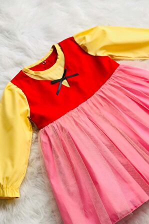 Heidi Kız Çocuk Bebek Kostüm Tasarım Renkli Elbise