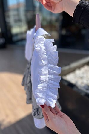 Büzgü Kol Broş Detaylı Gri Triko Pamuk Kız Çocuk Bebek Elbise