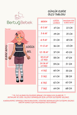 Dantelli Turuncu Beyaz Kız Çocuk Bebek Elbise