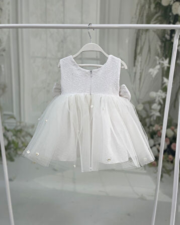 Brokar Hayal Tül Gül Detaylı Fiyonklu Abiye Elbise 