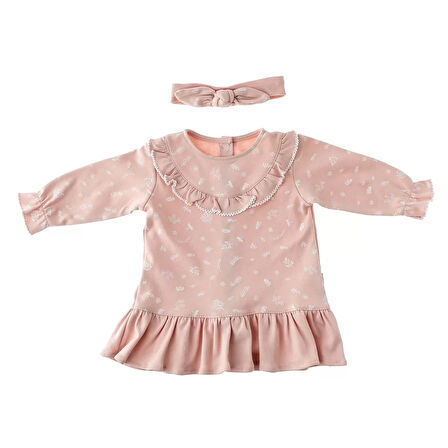 %100 Organic Cotton Bebek Elbise Pink