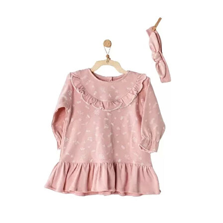 %100 Organic Cotton Bebek Elbise Pink