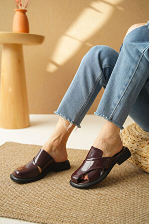 Kadın Detaylı Şık Ortopedik Düz Taban Terlik Bronte