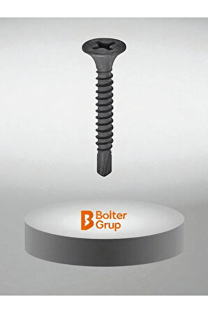 Matkap Uçlu Alçıpan Vidası Siyah Vida 3.5 X 45 Mm 100 Adet