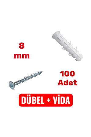 5X40 Sunta Vidası ve M8 Dübel Seti 200'lü