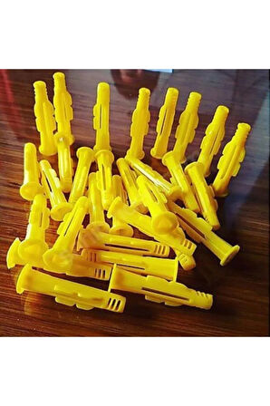 8mm Roket Dübel Profesyonel 8mm Plastik Sarı Dübel 8*50 (100 ADET)