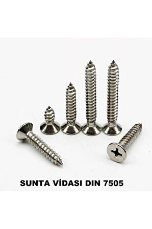 Ağaç Ve Sunta Vidası 4,0X50 Mm Yhb Sunta Vidası 4x50 Mm 100 Adet
