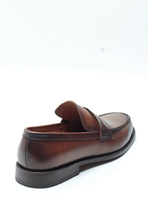 Taba Rengi Premium Hakiki Deri Kösele Tabanlı Klasik Erkek Makosen Loafer