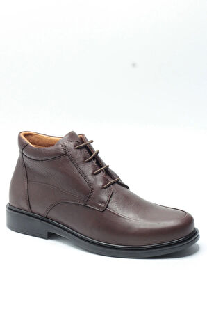 Kahverengi Hakiki Deri İçi Dışı Deri Konfor Tabanlı Klasik Erkek Bot