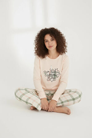 Luxury Thermal Among Stars Desenli Kadın Polar Kışlık Pijama Takımı – 42058