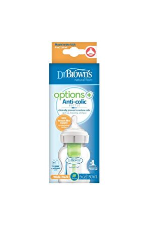 Dr. Brown's Options Geniş Ağız 150 Ml Pp ( Yeni Doğan 0+ ) Cam Değildir.