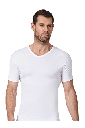 131 Erkek Ribana V Yaka Fanila Siyah