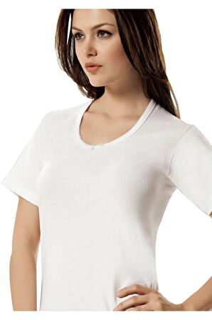 Tutku 5 Adet Beyaz Renk Yarım Kollu Kaşkorse Fanila