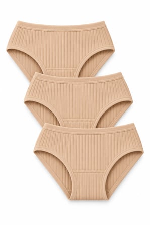 Kadın Kaşkorse Bambu Bato Külot 3'lü Paket Yüksek Bel %94 Bambu %6 Elastan Esnek Rahat