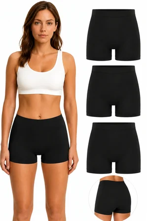 3'lü Lazer Kesim Kadın Boxer Külot Dikişsiz İz Yapmaz Esnek Rahat S-M-L-XL (36-42)