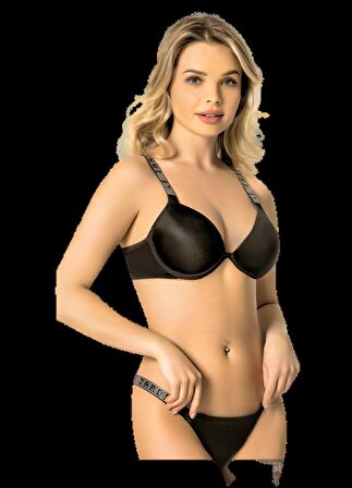 Le Jardin Siyah Renk Destekli Sütyen Takım