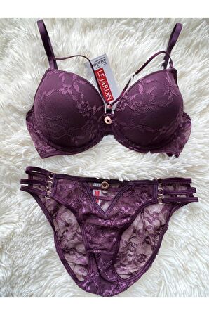 Le Jardin Mürdüm Renk Destekli Sütyen Takım