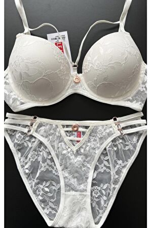 Le Jardin Ekru Renk Destekli Sütyen Takım