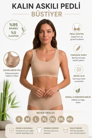 Kadın Dikişsiz Seamless Spor Sütyeni Pedli Toparlayıcı Kalın Askılı Büstiyer