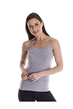 12 Adet Gri Renk Ip Askılı Atlet