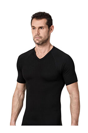 173 Erkek V Yaka Termal Kısa Kol Içlik