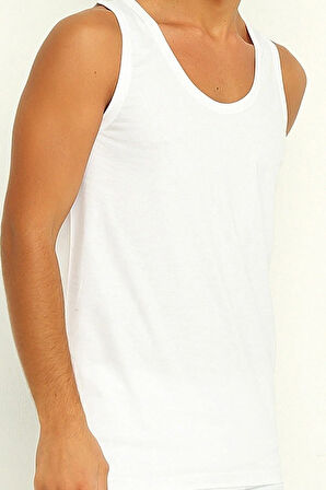 6 Adet Beyaz Renk Modal Klasik Atlet