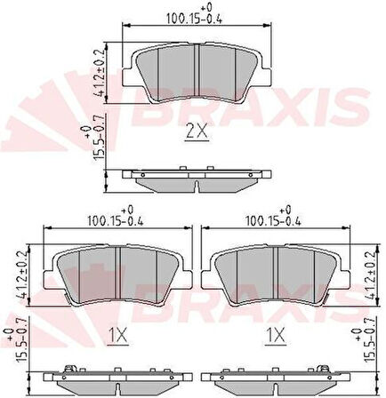 Braxıs Aa0602 Arka Fren Balatası Hyundaı Accent Blue 11> Elantra 11> I40 11> I30 11> Optıma 11-15 Rıo 11> Ceed 11> Soul 14> Sportage 16> Ssangyong Tıvolı Korando Xlv 15> Sonata 07-10 Tucson 08-10 I20 15> Tucson 2015>