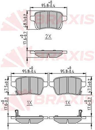 Braxıs Aa0642 Fren Balatası Arka 500L 12> 1.4 1.6D Mjet Egea 16>