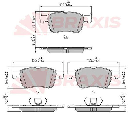 Braxıs Aa0699 Ön Fren Balatası Yenı Kasa Focus IV 1.5 Ecoblue-1.5 1.0 Ecoboost 17> Yenı Kuga III 19>Puma St 1.5 Ecoboost 20>