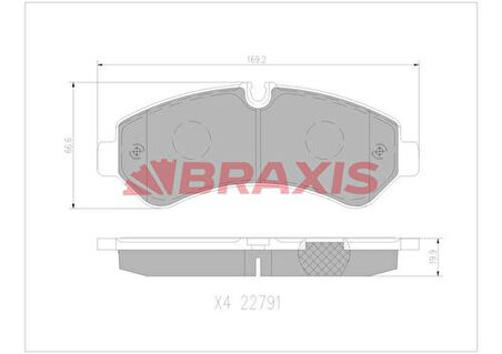 Braxıs Aa0755 Fren Balatası Arka Mercedes Sprinter 907 18>