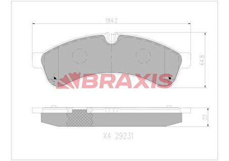Braxıs Aa0760 Arka Fren Dısk Balata Daıly 2.3 3.0 06> Otokar Magırus Ym