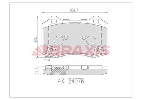 Braxıs Ab0613 Fren Balatası Arka 300 C 04> 12 Grand Cherokee 04> Chevrolet Camaro 6.2 09>