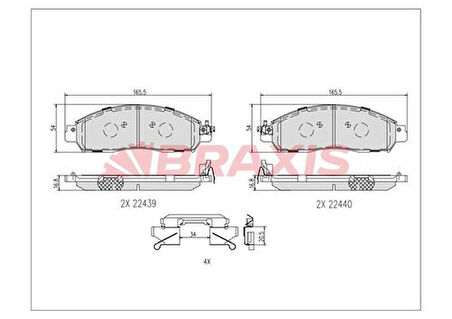 Braxıs Ab0620 Ön Fren Balatası Nıssan Navara D23 Kasa 2.3 4×4 2015>