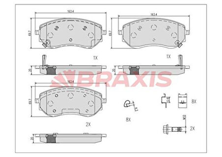 Braxıs Ab0621 Fren Balatası Ön X-Class 470 17>